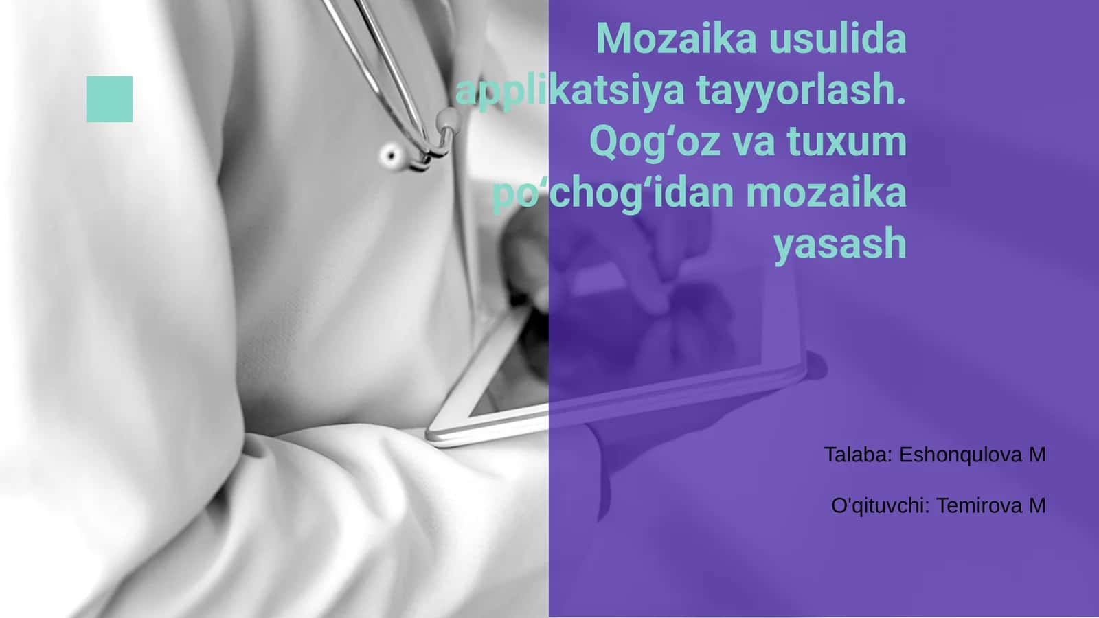 Mozaika usulida applikatsiya tayyorlash 1