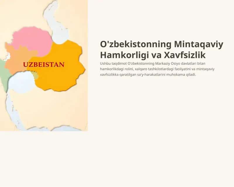 O'zbekistonning Mintaqaviy Hamkorligi va Xavfsizlik 1