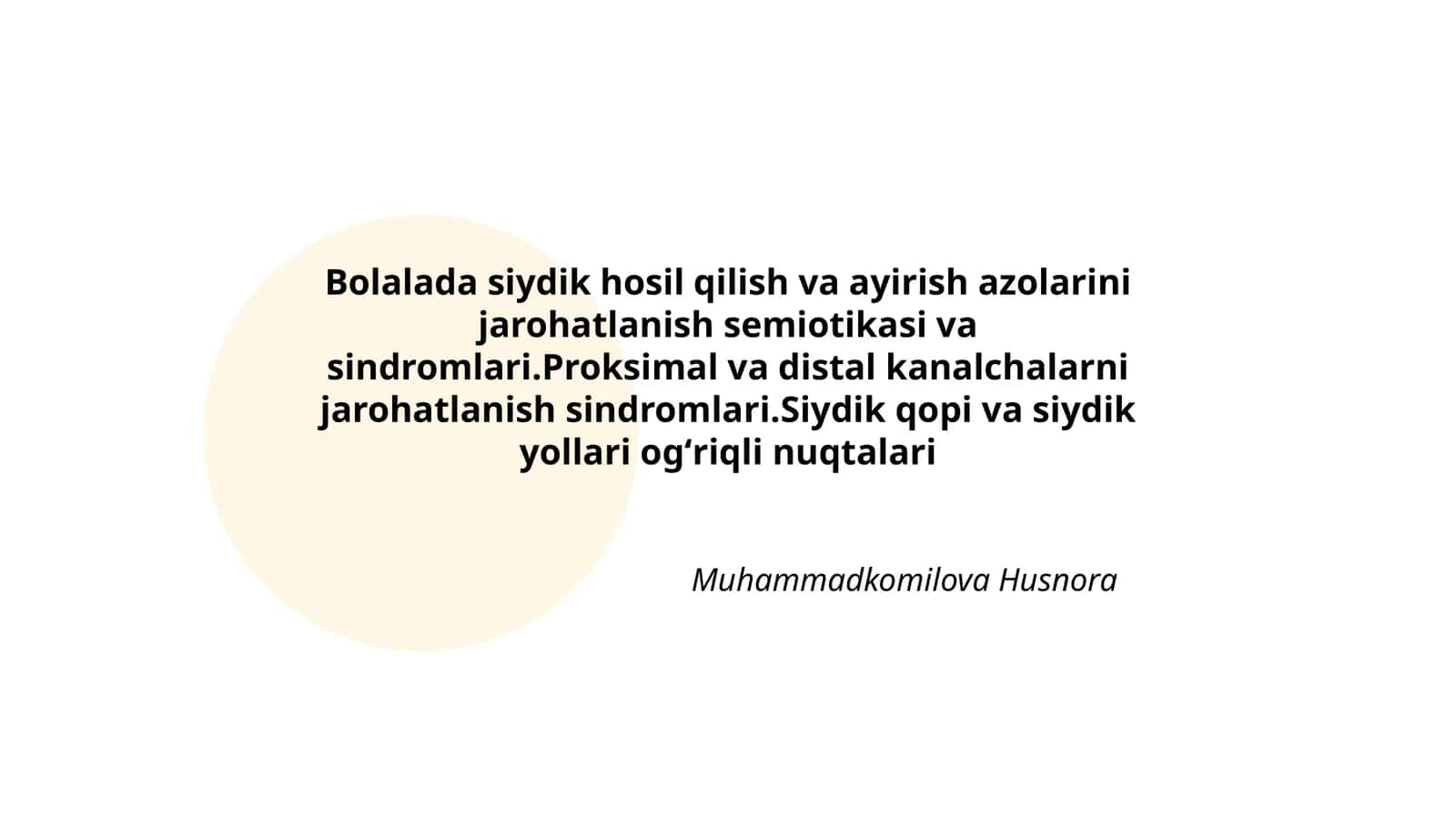 Siydik hosil qilish va ayirish azolari semiotikasi 1