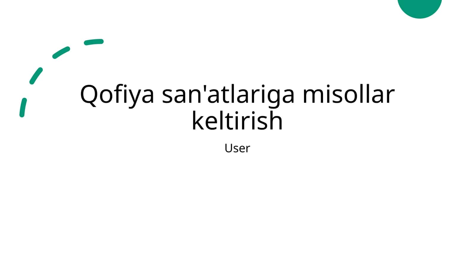 Qofiya san'atlariga misollar keltirish 1