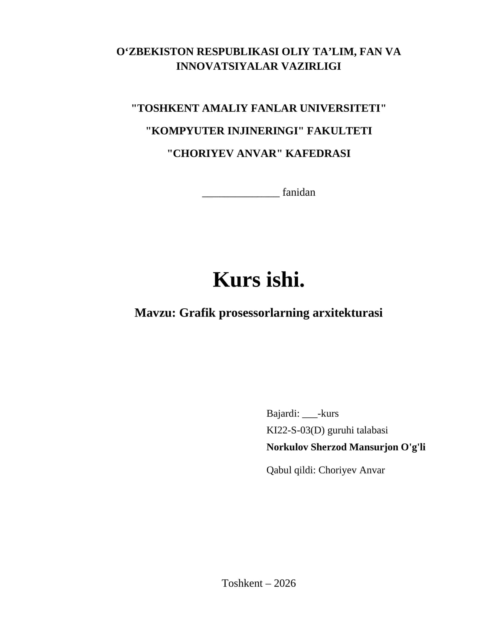 Grafik prosessorlarning arxitekturasi 1