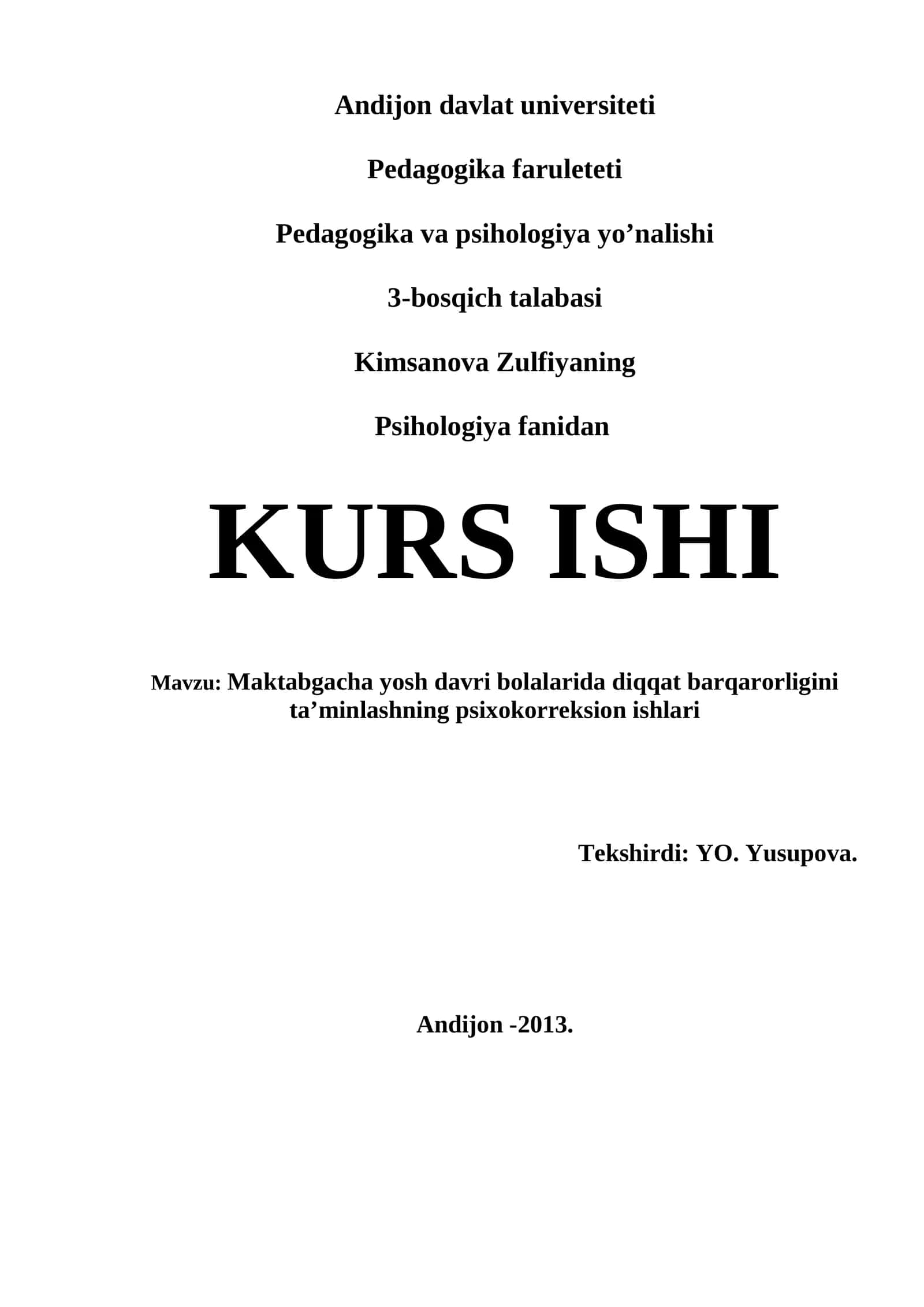 Maktabgacha yosh davri bolalarida diqqat barqarorligini ta’minlashning psixokorreksion ishlari 1