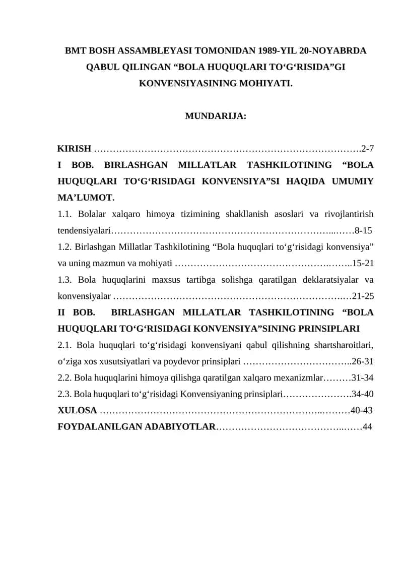 BOLA HUQUQLARI TO‘G‘RISIDAGI KONVENSIYA 1
