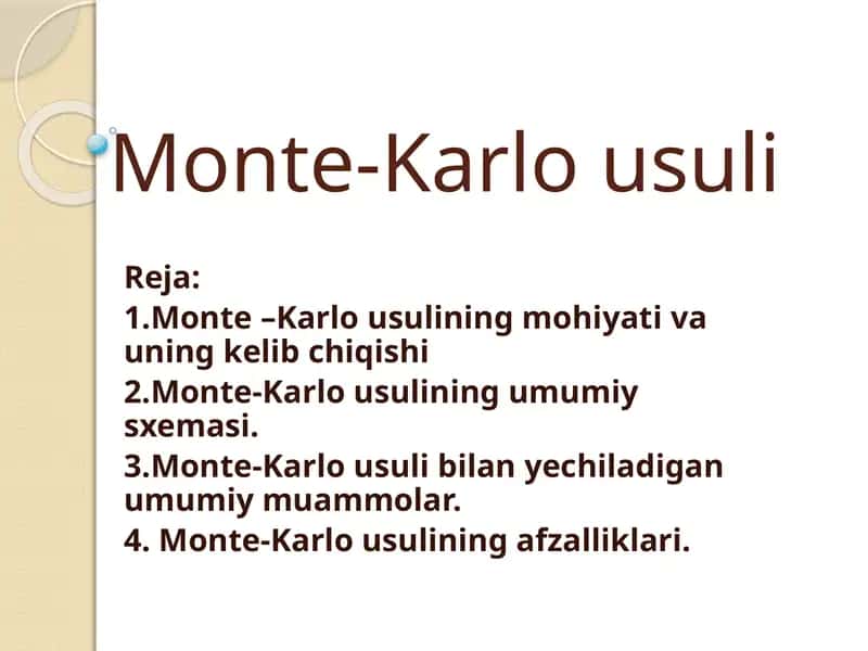 Monte-Karlo usuli 1