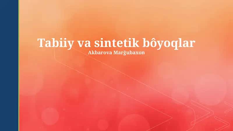Tabiiy boʻyoqlar 1