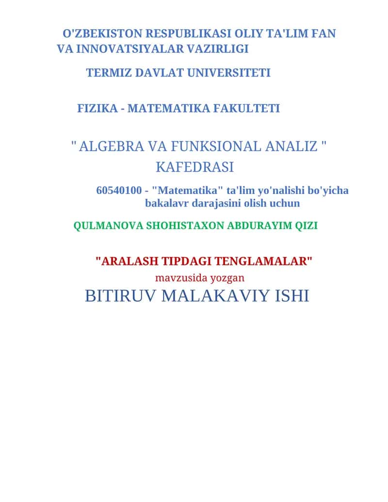 Aralash tipdagi tenglamalar 1