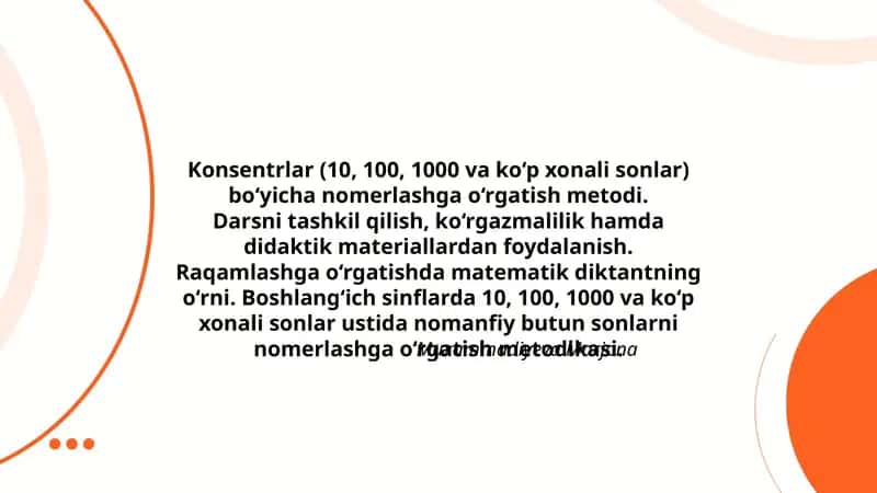 Konsentrlar (10, 100, 1000 va ko‘p xonali sonlar) 1