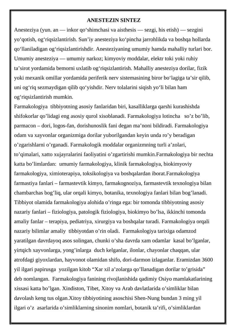 Farmakologiya Tibbiyoti 1