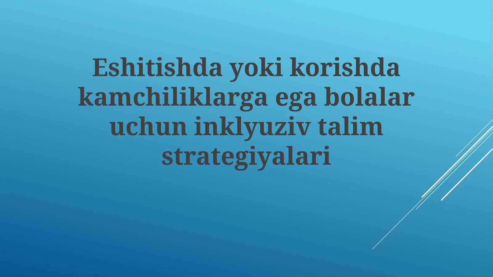 Inklyuziv Ta'lim Strategiyalari 1