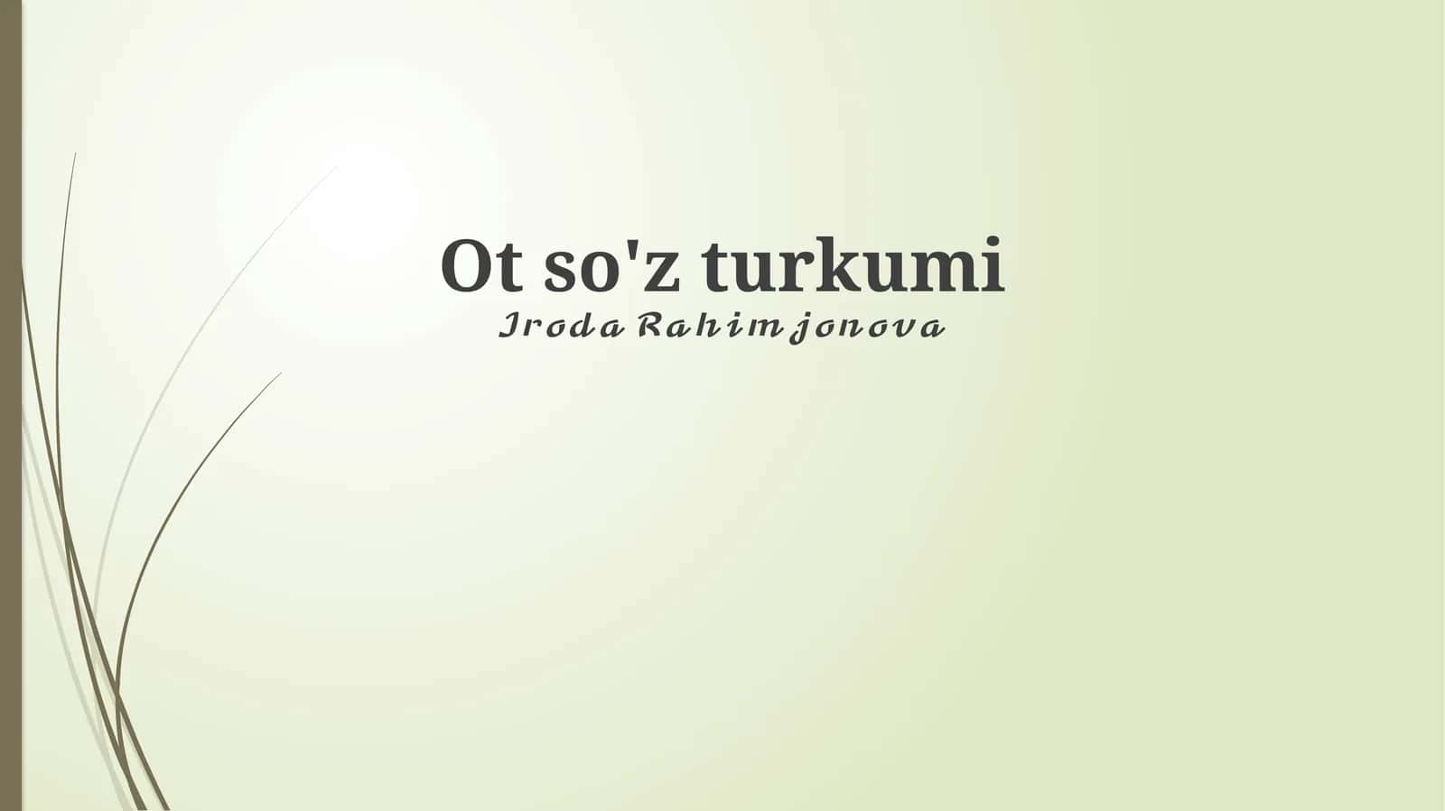 Ot so'z turkumi 1