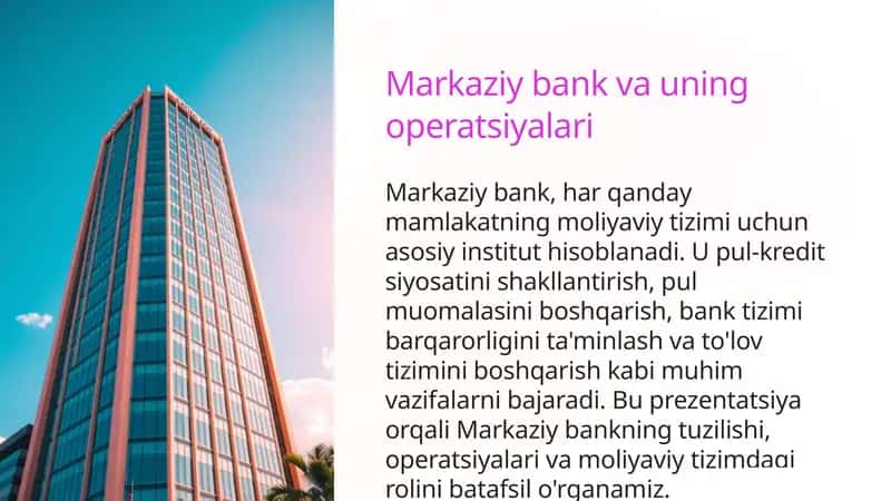 Markaziy bank va uning operatsiyalari 1