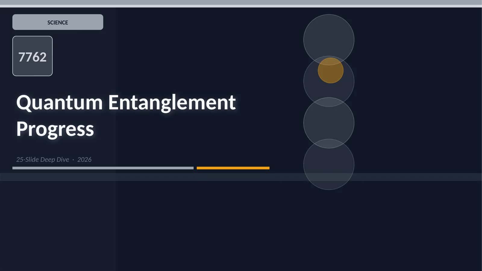 Quantum Entanglement Progress 1