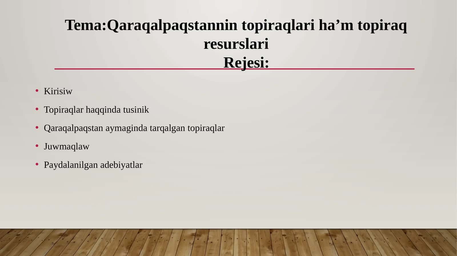 Qaraqalpaqstannin topiraqlari ha’m topiraq resurslari 1