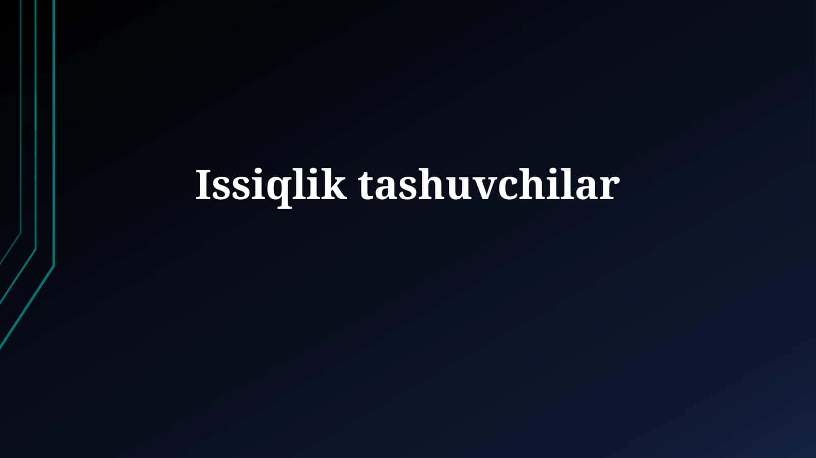 Issiqlik tashuvchilar 1