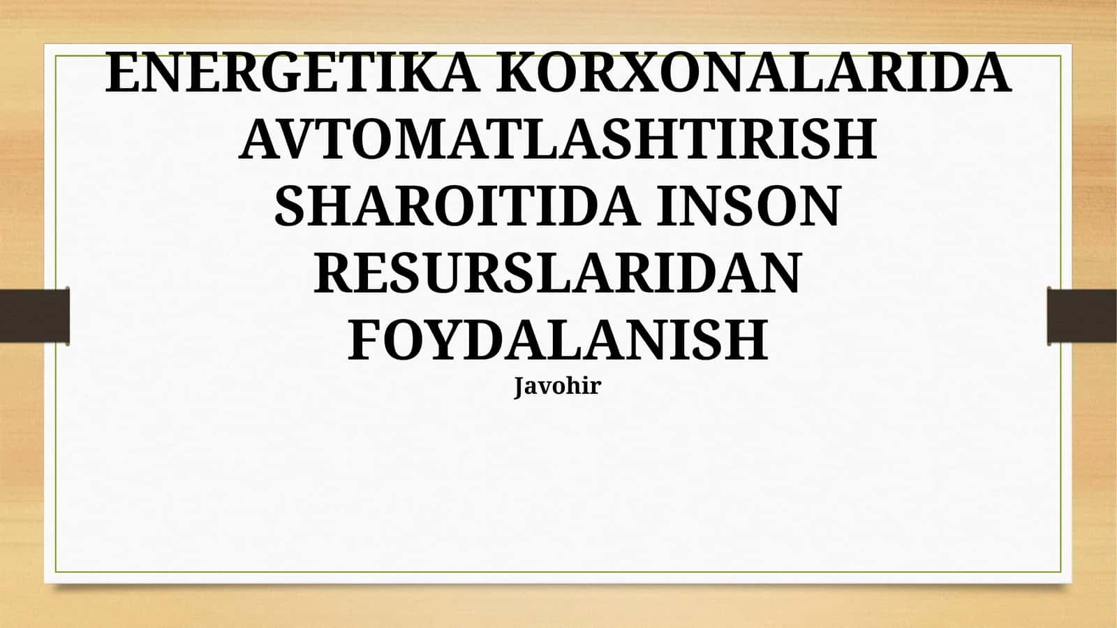 Inson Resurslaridan Foydalanish 1