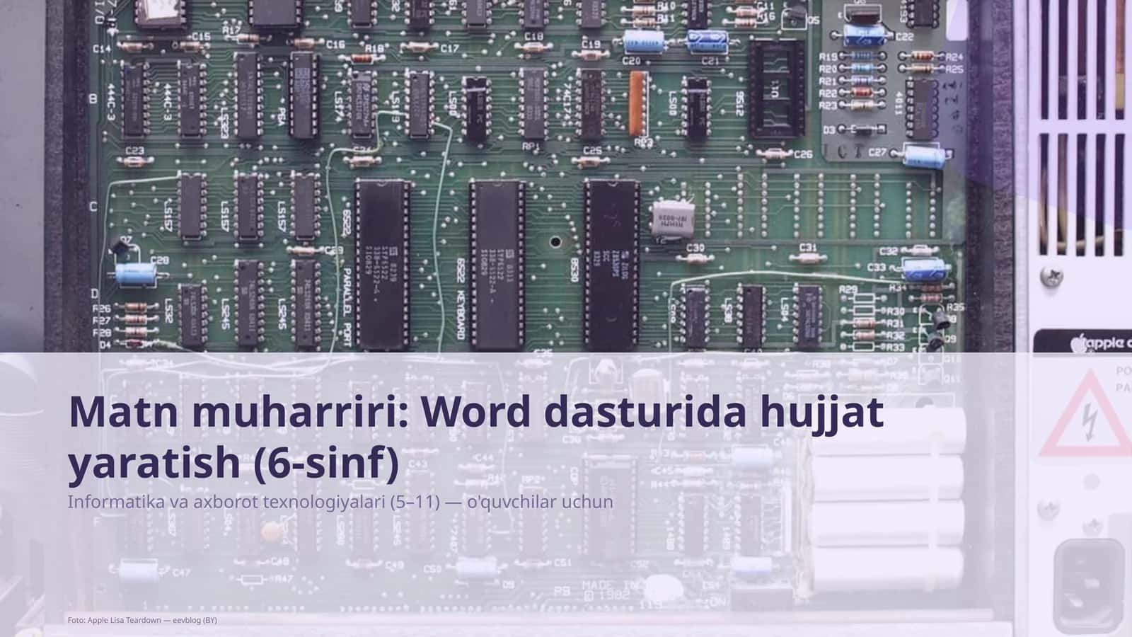Word dasturida hujjat yaratish (6-sinf) 1
