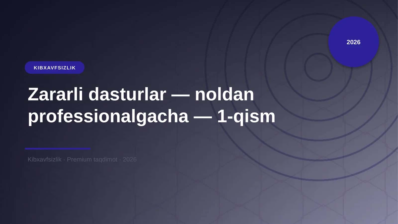 Zararli dasturlar — noldan professionalgacha — 1-qism 1