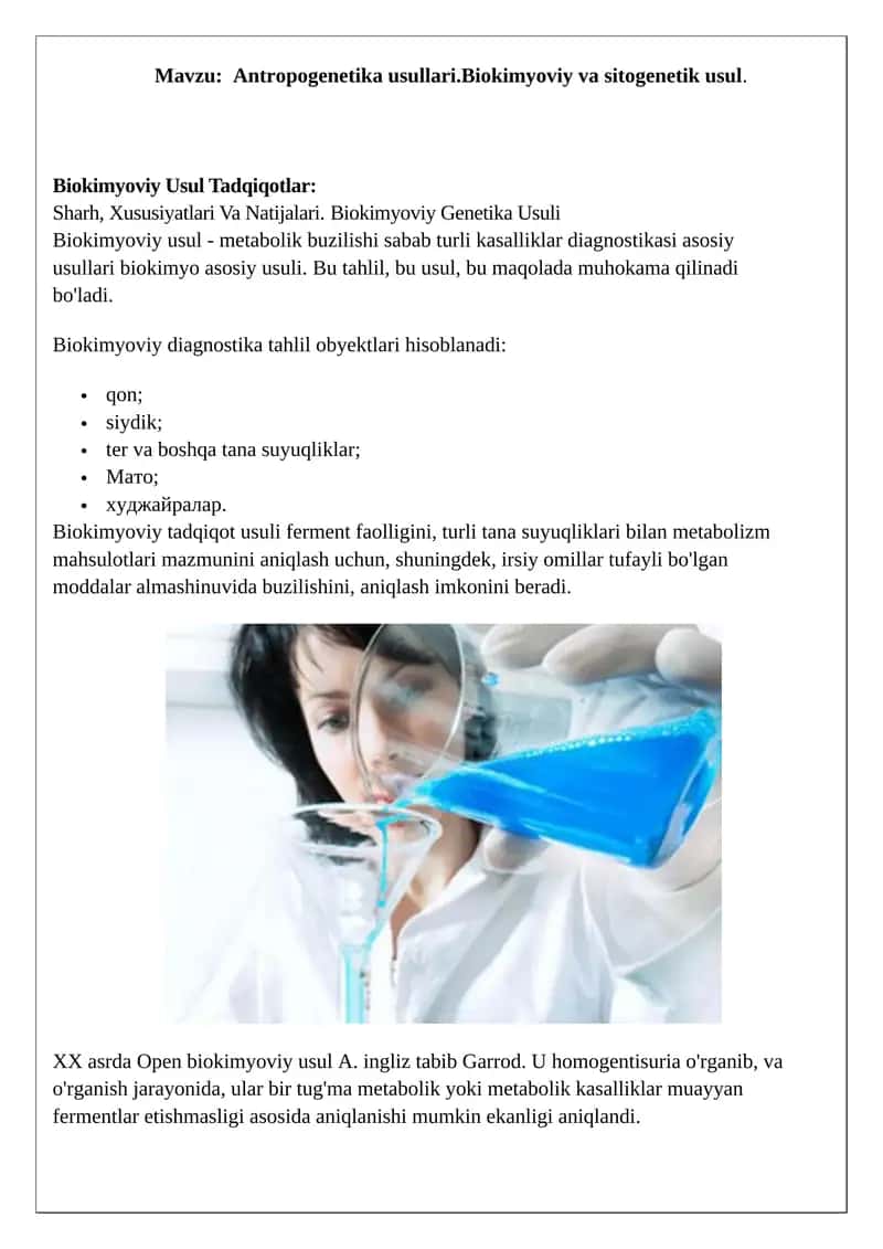 Biokimyoviy Usul Tadqiqotlar 1
