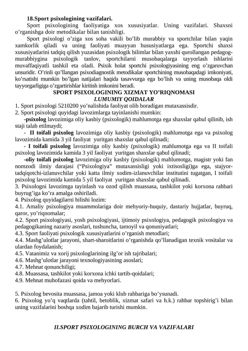 Sport psixologining vazifalari 1