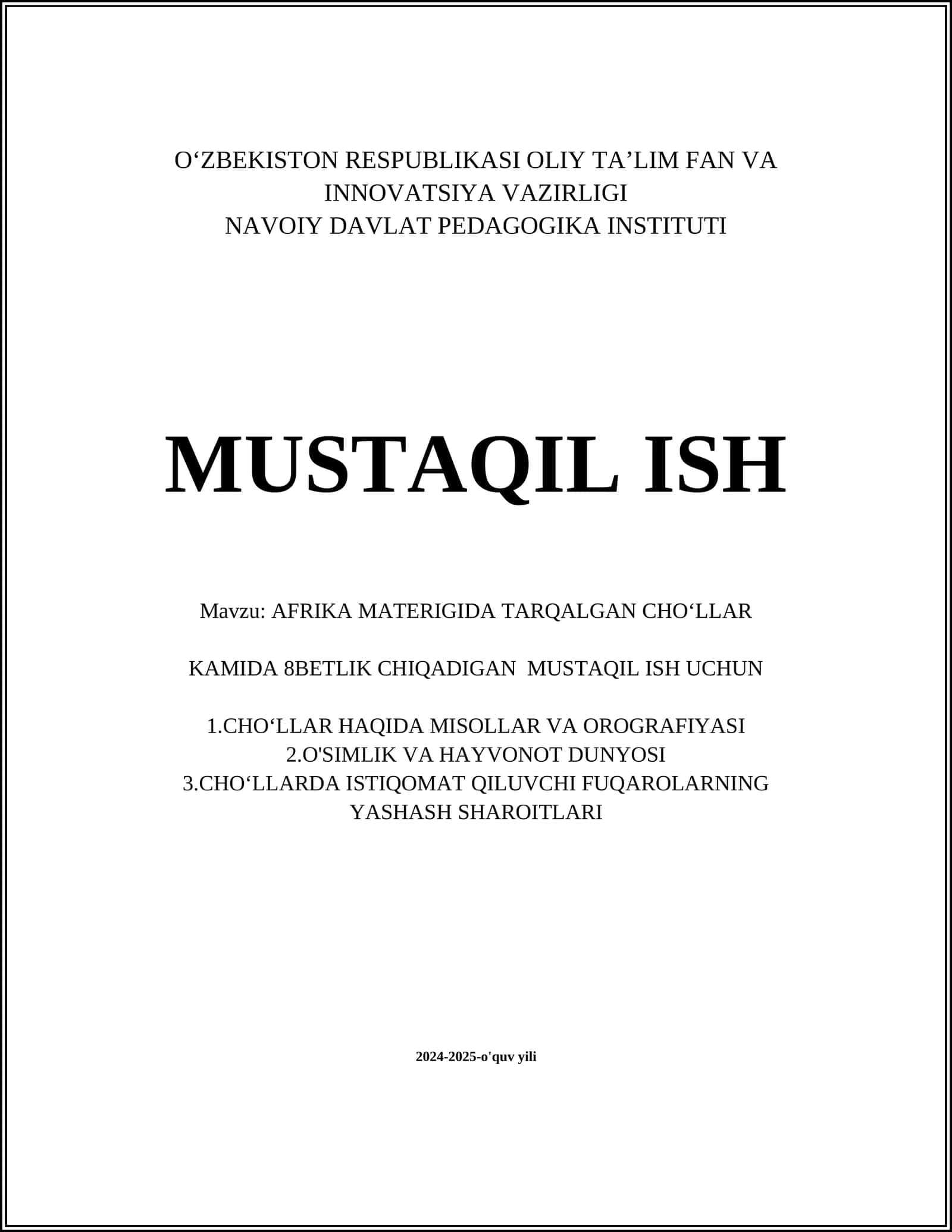 AFRIKA MATERIGIDA TARQALGAN CHOʻLLAR 1