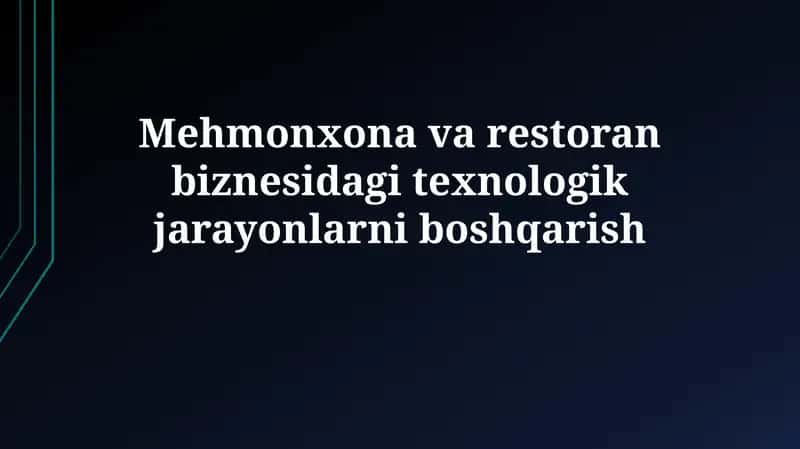 Texnologik jarayonlarni boshqarish 1