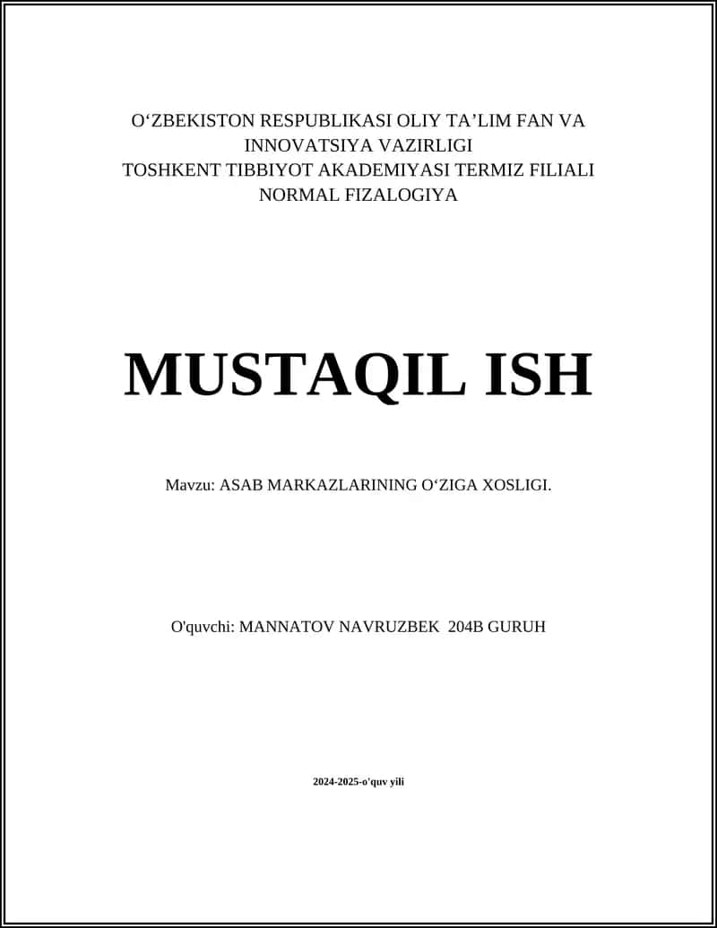 Normal fizalogiya 1