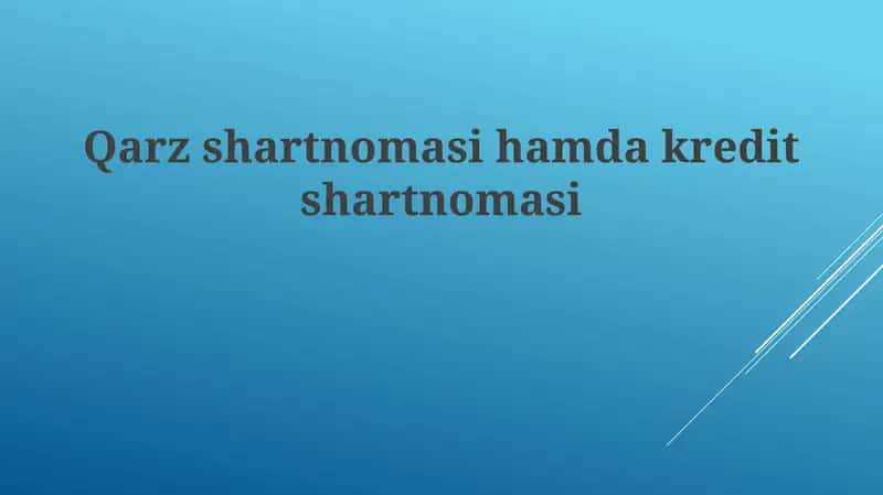 Qarzshartnomasihamdakreditshartnomasi 1