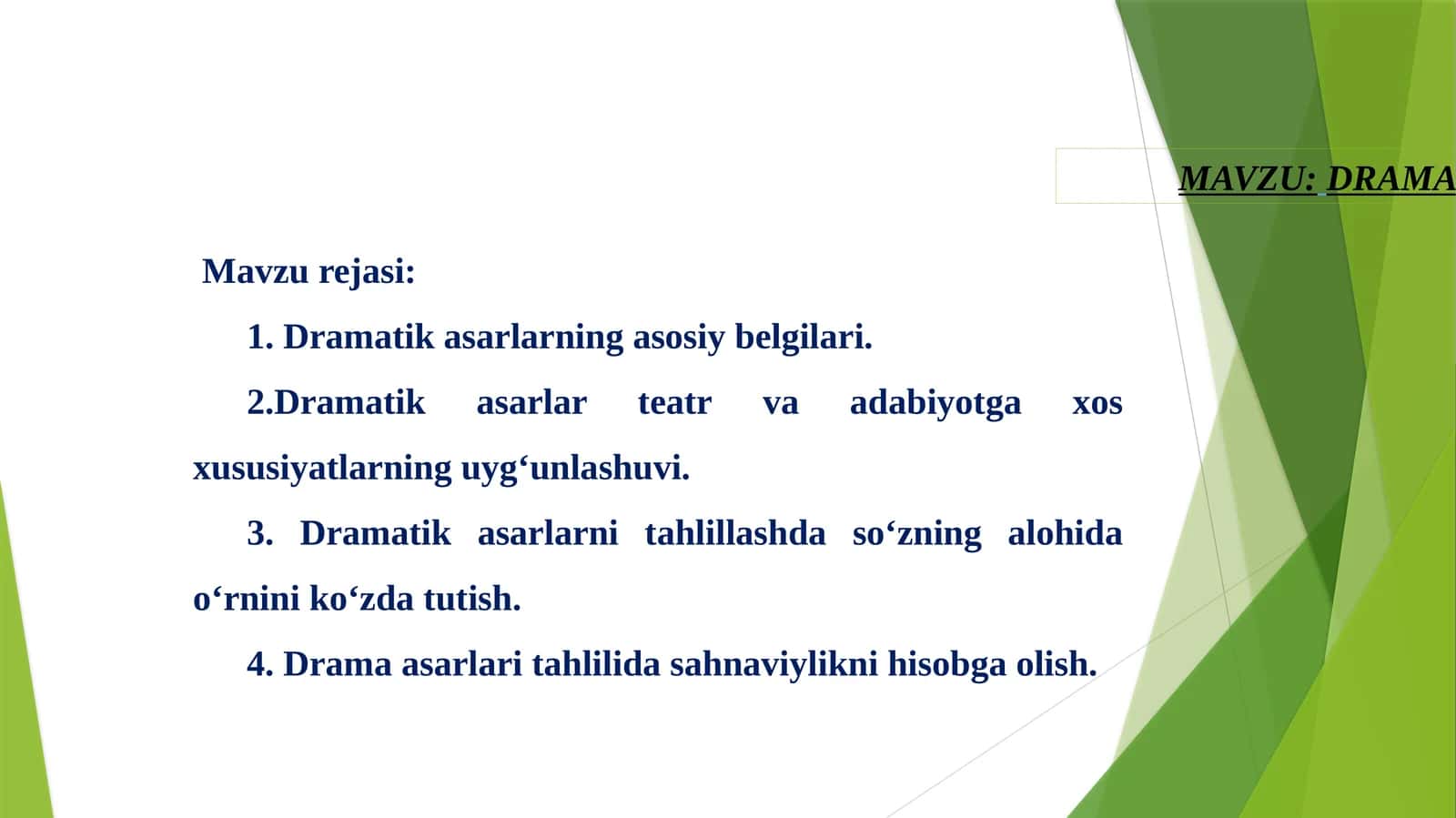 DRAMATIK ASARLAR TAHLILI 1