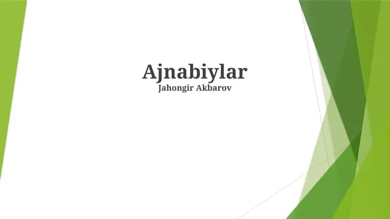 Ajnabiylar 1