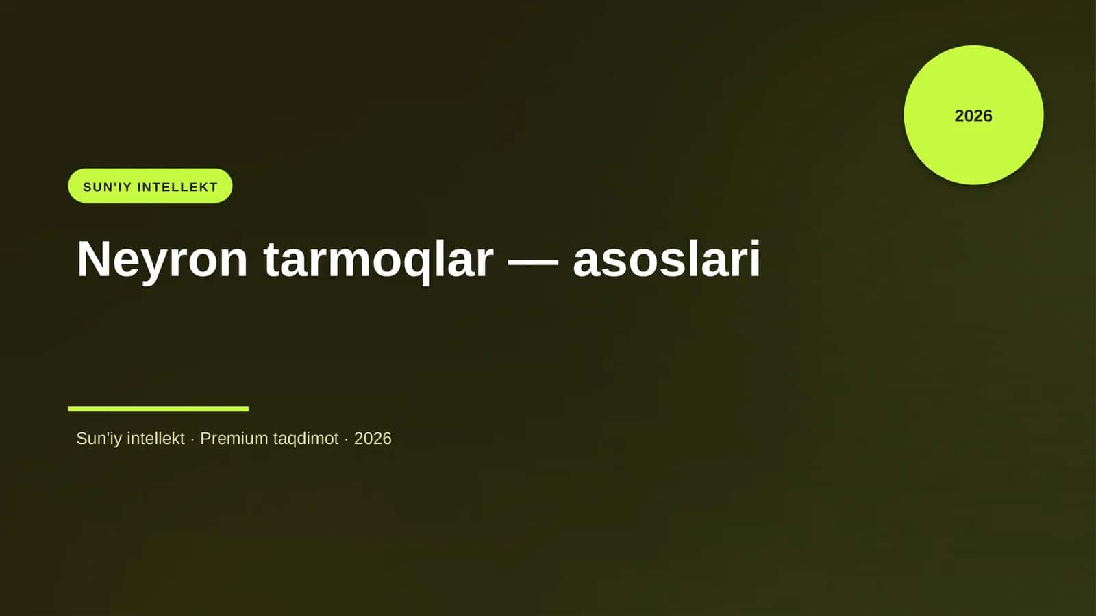 Neyron tarmoqlar — asoslari 1