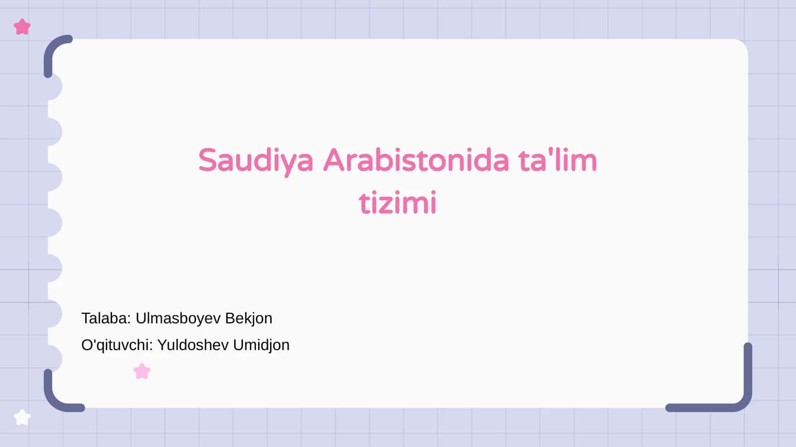 Saudiya Arabistonida ta'lim tizimi 1