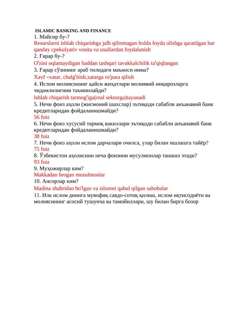 ISLAMIC BANKING AND FINANCE 1