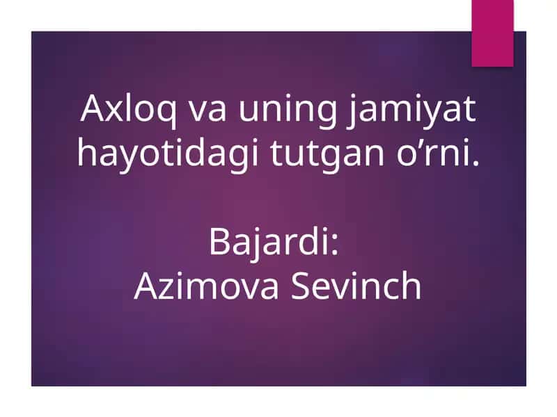 Axloqshunoslik 1