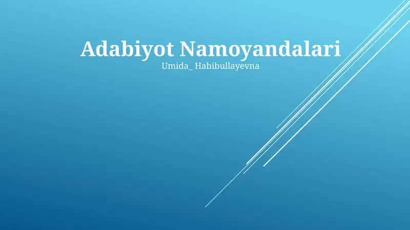 Adabiyot Namoyandalari 1