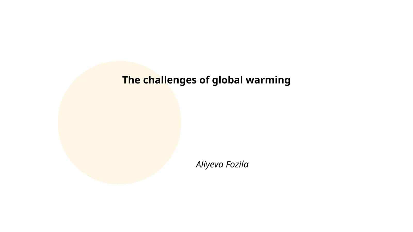 The challenges of global warming 1