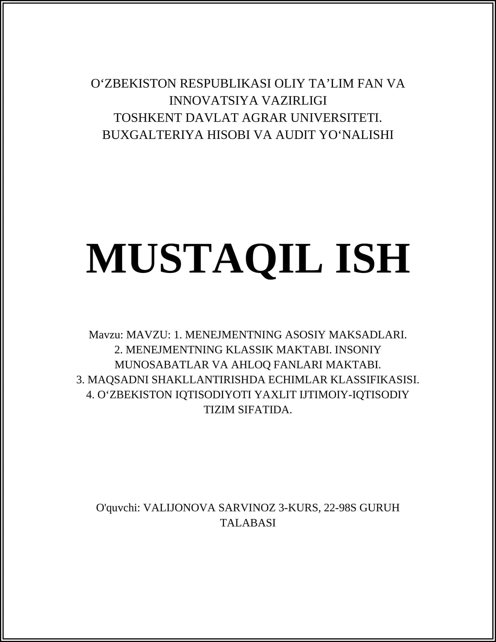 Menejmentning asosiy funksiyalari 1