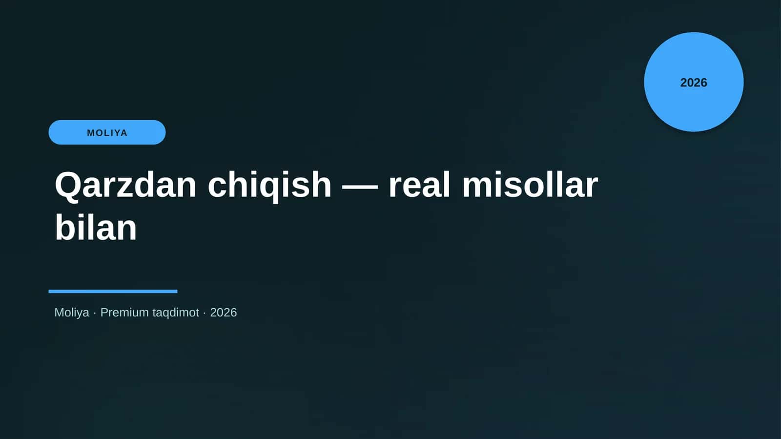 Qarzdan chiqish — real misollar bilan 1