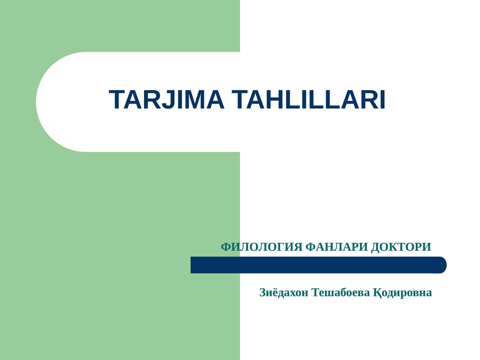 TARJIMA TAHLILLARI 1