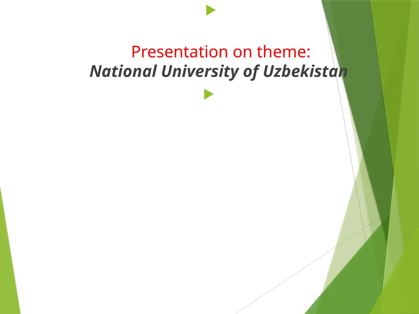 National University of Uzbekistan Presentation 1