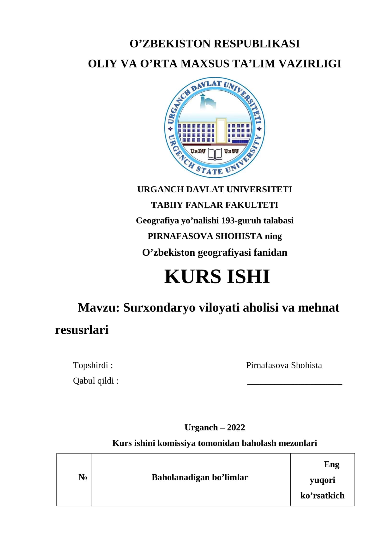 Surxondaryo viloyati aholisi va mehnat resurslari 1