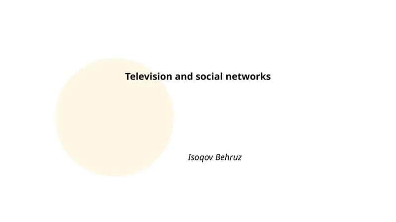 Television and social networks 1