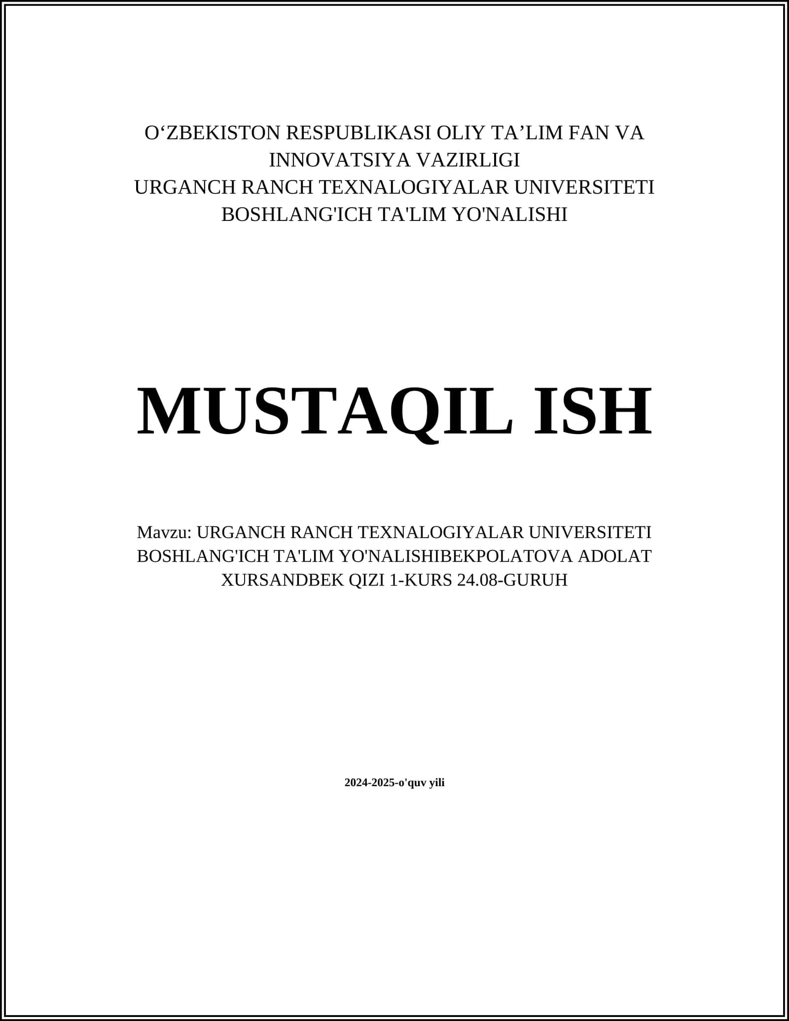 Boshlang'ich ta'lim metodikasi 1