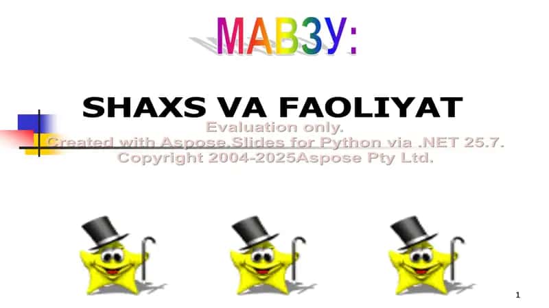 Shaxs va Faoliyat 1