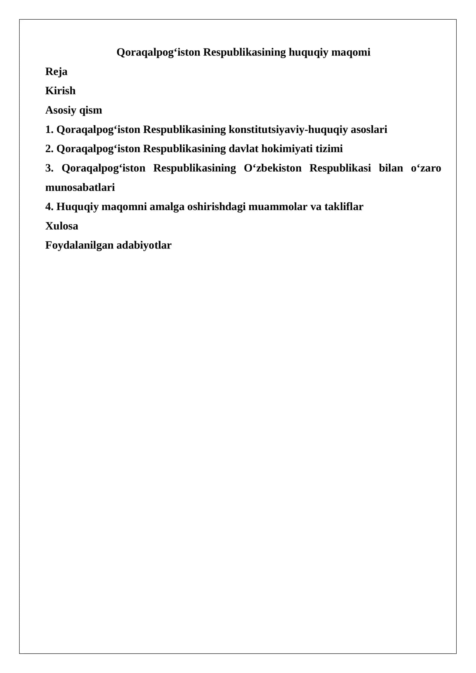 Qoraqalpog‘iston Respublikasining huquqiy maqomi 1