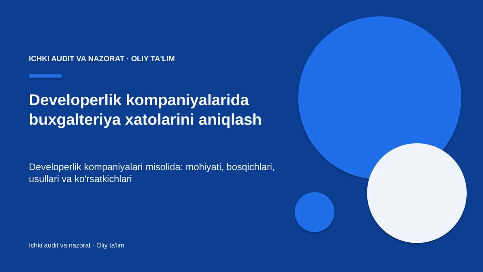 Developerlik kompaniyalarida buxgalteriya xatolarini aniqlash 1