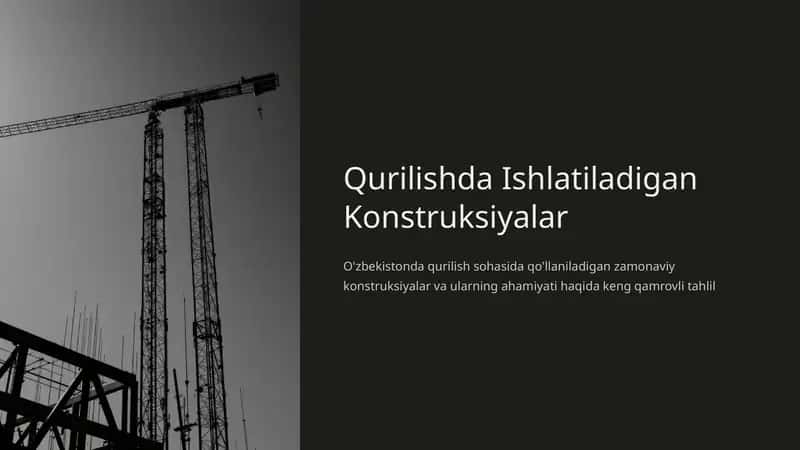 Qurilishda Ishlatiladigan Konstruksiyalar 1