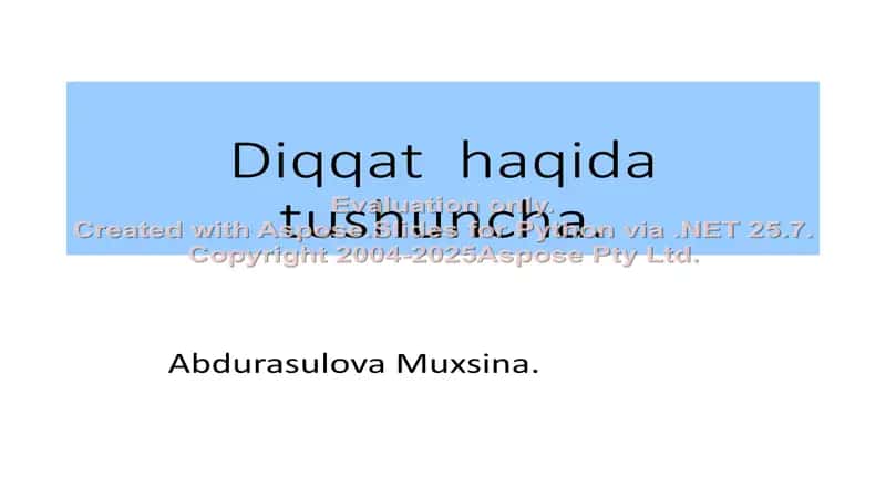 Diqqat haqida tushuncha 1