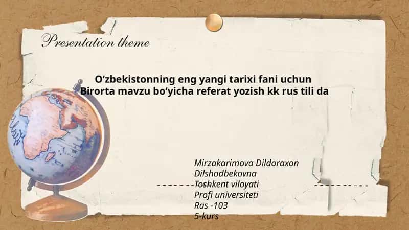 Birorta mavzu boʻyicha referat yozish 1
