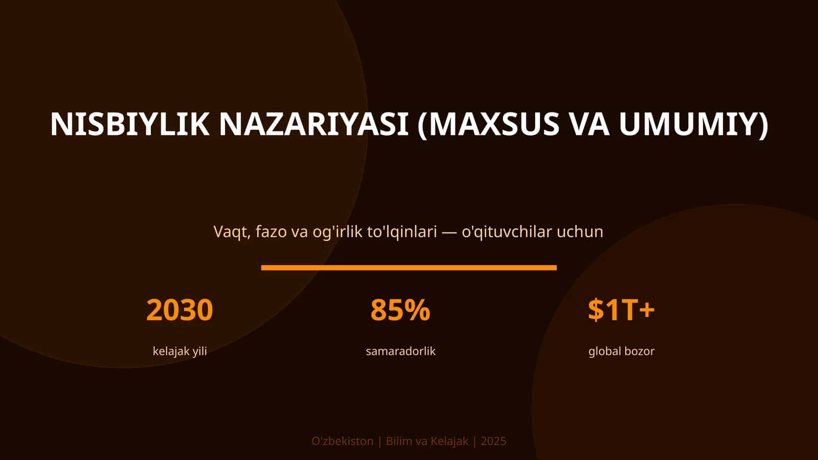 Nisbiylik nazariyasi (maxsus va umumiy) 1