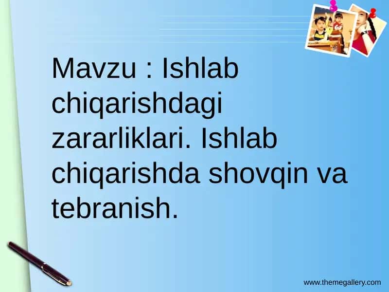 Ishlab chiqarishdagi zararliklari 1